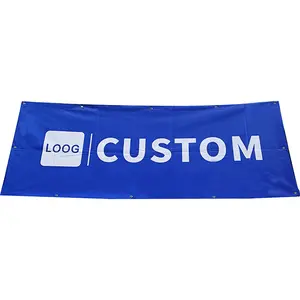 Cetak kustom spanduk bendera gantung iklan luar ruangan Flex Pvc spanduk jaring vinil bahan iklan cetak tanda