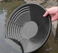Bac à or flexible en plastique de 35 cm pour la prospection, l'extraction de sable de rivière, le lavage et le dragage – Outil d'extérieur toutes saisons