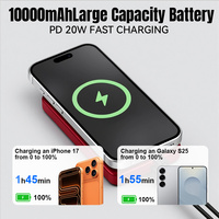 Support de Charge Magnétique Portable 3-en-1 en Alliage d'Aluminium avec Écran TFT, Batterie Externe 5000mAh, Charge Rapide 20W/15W pour iPhone et Apple Watch, et Cordon