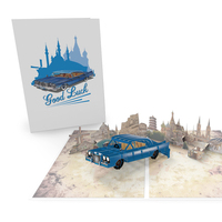 WIPSHENG OEM – cartes d'anniversaire de voiture bleues 3d, design de luxe personnalisé, cartes de vœux pop-up avec musique