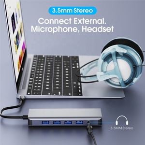 <span class=keywords><strong>Hub</strong></span> USB Type C 3.0 Với Bộ Chuyển Đổi <span class=keywords><strong>Hub</strong></span> <span class=keywords><strong>Ethernet</strong></span> Gigabit HDMI 4K Kép Cho MacBook Pro USB C <span class=keywords><strong>Hub</strong></span> Dock - Product Image 4