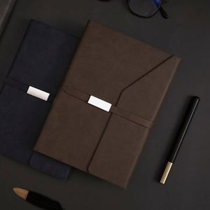 Promotional A5 Elegant Faux Leather Tri-Fold <b>Notebook</b> <b>Set</b> High-End Business Journal with Custom Logo Printing Available - Product Image 5