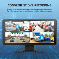 10.36 pouces 4 canaux écran partagé voiture MP4 DVR enregistreur moniteur avec AHD caméra de recul avant arrière pour camion/Bus/remorque/RVs