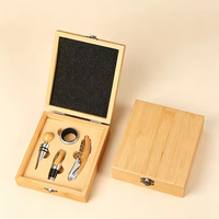 Ensemble cadeau d'ouvre-bouteille en bambou personnalisé - Tire-bouchon et accessoires dans une boîte en bois de qualité supérieure pour cadeaux d'entreprise, événements, promotions