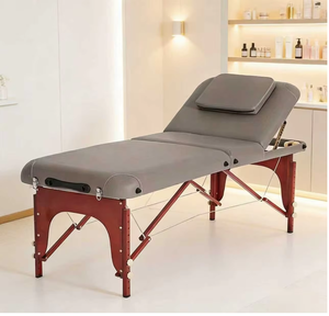 Foldable Massage Table Adjustable Backrest Wooden Frame <b>Portable</b> Therapy <b>Bed</b> for Salon Hotel Clinic - Product Image 2