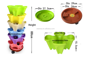 Vente en gros de jardinières empilables en plastique par les fabricants pour la plantation de fleurs herbacées fraises jardins verticaux - Product Image 6