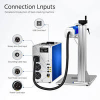 Máquina de Marcado Láser de Fibra Opcional MOPA para Grabado de Anillos y Pulseras de Plata y Oro, Estructura Dividida, 60W