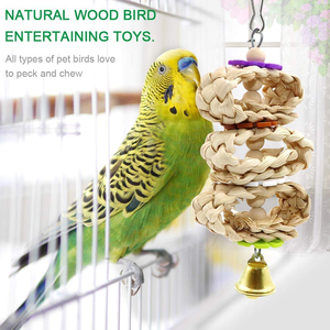 Petits jouets suspendus pour cage à oiseaux, perchoirs pour perruches, calopsites, pinsons, balançoires en bois, jouets à mâcher pour perroquets, fournitures pour oiseaux - Product Image 5