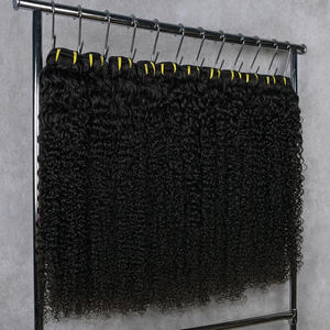 未加工ディープウェーブ人毛束 3束セット 100%未加工ダブルウェフトエクステ 厚くて柔らかく、絡まりにくい - Product Image 1