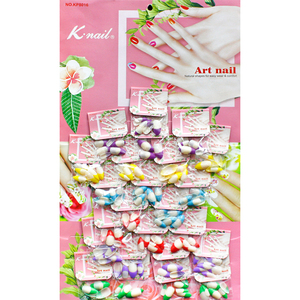 New Arrival <strong>Simple</strong> Solid Color G.<strong>Nail</strong> New Style 24 Packs Mixed French Manicure with Colorful Print - Product Image 2