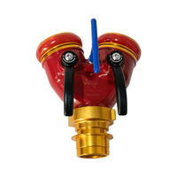 Distributeur d'eau pour tuyau d'incendie 2 voies à pression moyenne avec manomètre 2,5 MPa, vanne en Y à clapet en aluminium 6061 haute pression 6,0 MPa