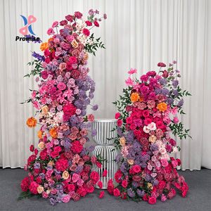 Flores Artificiales Realistas de Seda en Tonos Profundos de Morado y Naranja para Decoración de Bodas y Fiestas - Product Image 1