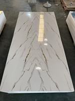 Panneau mural décoratif en PVC marbré avec revêtement UV haute brillance, imperméable et anti-moisissure, pour revêtement mural
