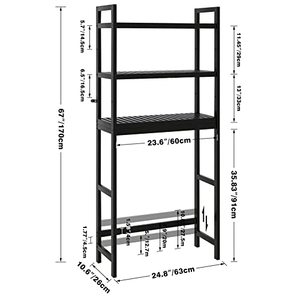 Étagère <span class=keywords><strong>de</strong></span> rangement à 3 niveaux au-<span class=keywords><strong>dessus</strong></span> des toilettes Étagères <span class=keywords><strong>de</strong></span> salle <span class=keywords><strong>de</strong></span> bain en métal autoportantes au-<span class=keywords><strong>dessus</strong></span> <span class=keywords><strong>de</strong></span> l'étagère <span class=keywords><strong>de</strong></span> rangement pour toilettes - Product Image 3