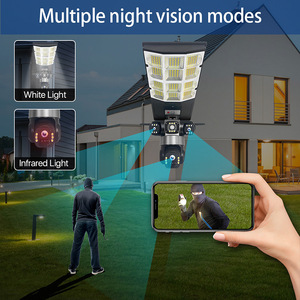 Outdoor V380Pro 6MP 3 Lens 3PTZ Solar Security <b>Camera</b> IP66 <b>Night</b> <b>Vision</b> 4G Solar Street Light WiFi CCTV Security Network <b>Camera</b> - Product Image 3