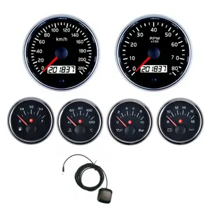 6 Alat Ukur GPS Speedometer, Takometer Level Bahan Bakar, Tekanan Minyak, Pengukur Voltase dan Air