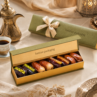 Caja de Regalo de Papel Duro de Lujo con Cinta y Cierre Magnético para Dátiles, Chocolates, Dulces, Nueces, Empaque para Regalos de Boda