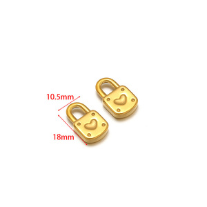 Gold & <b>Silver</b> Plated Stainless Steel Cute Heart Lock <b>Charms</b> Unisex Fashion Pendants for DIY Jewelry Making Gift - Product Image 2