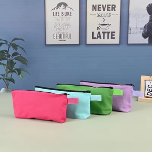 Borse da viaggio per il trucco <span class=keywords><strong>o</strong></span> il Kit per il trucco di tela per ragazze borse cosmetiche in cotone bianco di colore puro - Product Image 2