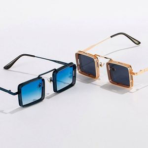 Gafas de Sol de Metal Huecas Estilo Punk Retro de Moda 2022 para Hombre y Mujer, Gafas de Sol Steampunk Cuadradas Pequeñas - Product Image 4