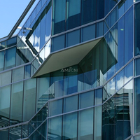 Panneau de façade en aluminium AMJ, mur-rideau en verre, mur-rideau en verre avec panneau en verre isolant