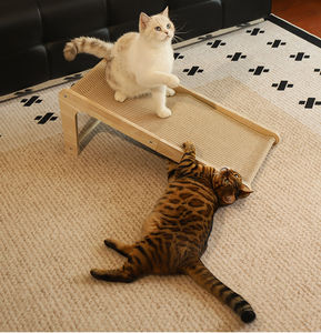 L-vormige sisal kattenkrabpaal met houten basis, duurzaam huisdierenspeelgoed, wand- en meubelbeschermer, katten speelgoed, kattenbomen & krabpaal voor binnen - Product Image 6