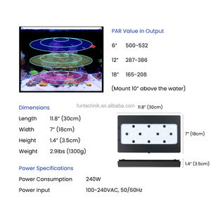 A8SE II Max and Blue 240WフルスペクトルWiFiアプリプログラム可能なマリンLED水族館ライト、塩水サンゴ礁水槽用 - Product Image 5