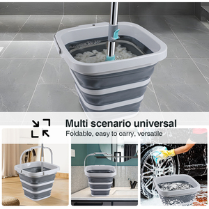 Secchio Pieghevole Portatile Grigio Quadrato in PP per Halloween, Mini Secchio per Bucato e Acqua, Pieghevole per Esterni - Product Image 3