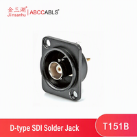 Connecteur SDI de type D à montage sur panneau, prise BNC femelle à souder 75 ohms, prise vidéo SDI 12G pour armoire de diffusion