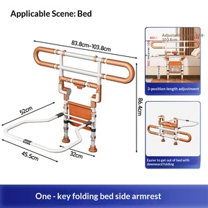 Stand up Booster Handicapped Adjustable <b>Bed</b> <b>Side</b> Folding Support <b>Rail</b> <b>Bed</b> Assist <b>Rail</b> Queen Size <b>Bed</b> <b>Rail</b> for Elderly - Product Image 3