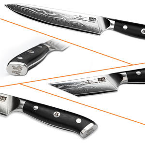 <span class=keywords><strong>SHAN</strong></span> <span class=keywords><strong>ZU</strong></span> 67 couches couteau de <span class=keywords><strong>chef</strong></span> damas couteau utilitaire 6 pouces couteaux de cuisine professionnels en acier japonais avec poignée G10 - Product Image 3