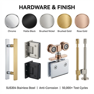 Porte de <span class=keywords><strong>douche</strong></span> en verre sans cadre chromé pour salle de bain, <span class=keywords><strong>douche</strong></span> à l'italienne, vente en gros d'usine - Product Image 3