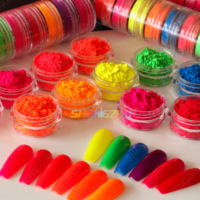 Poudre à ongles fluorescente 12 couleurs, Pigments pour ongles, paillettes, Pigment néon, ombre à paupières