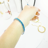 Pulsera y Collar de Acero Inoxidable con Baño de Oro de 14K, Diseño Cubo de Tenis y Trébol de Cinco Hojas, 5mm VVS, Pasa Prueba de Diamante, Joyería de Oro de Moda