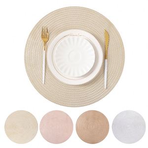 PVC <b>Circular</b> Material 38cm Circle Heat Insulation <b>Placemat</b> High-end Table Decoration Pad - Product Image 5