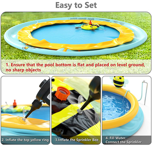 B02 J JLeisure 12010 Bee Spray 3D <span class=keywords><strong>Piscine</strong></span> <span class=keywords><strong>gonflable</strong></span> pour enfants en plein air, hors sol, bleue, Sun <span class=keywords><strong>Club</strong></span> - Product Image 3