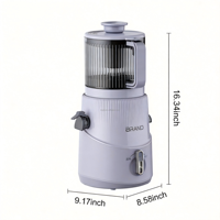 Extracteur de jus à froid électrique 350W, presse-agrumes lent, 2,5L, grande goulotte d'alimentation, contrôle par bouton, rendement élevé en jus, auto-inversion, RV
