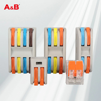 Bloc de bornes à levier 2 broches A&B ABPCT-2-2C, 0,08-4 mm² 32A 250V, connecteur rapide pour câbles électriques