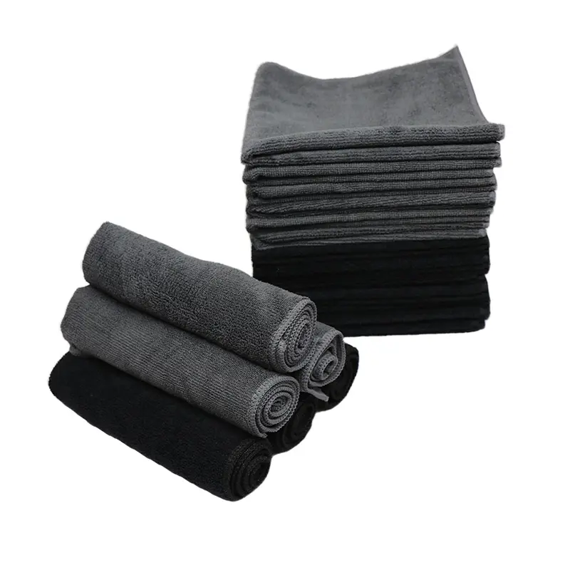 कस्टम लोगो सस्ती कीमत काले नीले माइक्रोफाइबर कार सफाई कपड़े धोने थोक कार धोने कपड़ा तौलिया