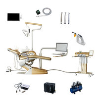 Unit Gigi Keselamatan Italia Multifungsi Premium Peralatan Gigi Tahan Lama Furnitur Klinik Gigi dengan Lampu Implan Pedal Kaki