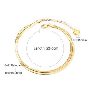 Nuevo Diseño Moderno, Cadena de Serpiente Gruesa que no se Deslustra, Chapado en Oro PVD de 18k, Tobillera de Doble Cadena con Dijes, Joyería de Tobillera de Acero Inoxidable - Product Image 2