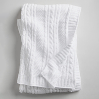 Couverture en tricot douce et chaude pour bébé, en coton, confortable, pour bébé nouveau-né, nourrisson, torsades de pâte frite, couverture en tricot