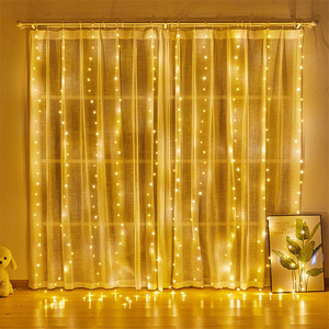 Rojo azul blanco rosa púrpura 3x3m USB control remoto ventana <span class=keywords><strong>cascada</strong></span> 300 LED estrella centelleante al aire libre Navidad cadena cortina <span class=keywords><strong>Luz</strong></span> - Product Image 1