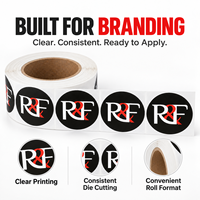 Étiquettes personnalisées avec logo imprimé, autocollantes rondes en BOPP blanc, en rouleau, pour boîtes, bocaux, sachets et emballages de marque