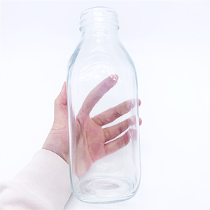 ขวดนมแก้วทรงสูงทรงสี่เหลี่ยมสำหรับใส่นมพร้อมฝาปิดที่<span class=keywords><strong>300</strong></span> 100 420 500 1000มล. <span class=keywords><strong>CC</strong></span> กรัมใหม่ - Product Image 4