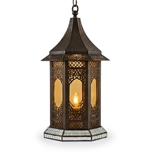 Nouvelle lanterne en fer vintage faite à la main avec lumière sans flamme pour la décoration de la maison - Product Image 1
