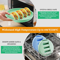 Assiette de service pour tacos en silicone durable et écologique, 4 compartiments, résistante à la chaleur, souple, pour la maison et les fêtes