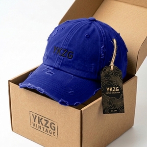Gorra de Béisbol Desgastada de Alta Calidad con Certificación YKZG GRS BSCI, Gorra de Algodón Lavado con Efecto Desgastado, Gorro Premium al por Mayor - Product Image 1