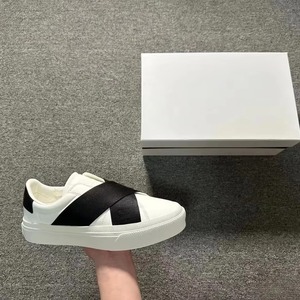 2025new Men's Casual Genuine Cowhide <b>Leather</b> Elastic Band Court <b>Sneakers</b> Lightweight Skate Shoes Anti-Slip Fashion Trend - Product Image 1