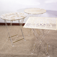 Meuble d'extérieur, balcon, léger, Portable, acrylique, réglable en hauteur, petite Table basse ronde intérieure pliante